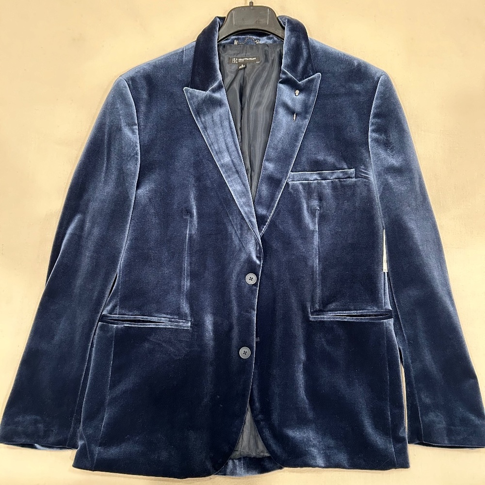 Men's Blue Velvet Suit Jacket